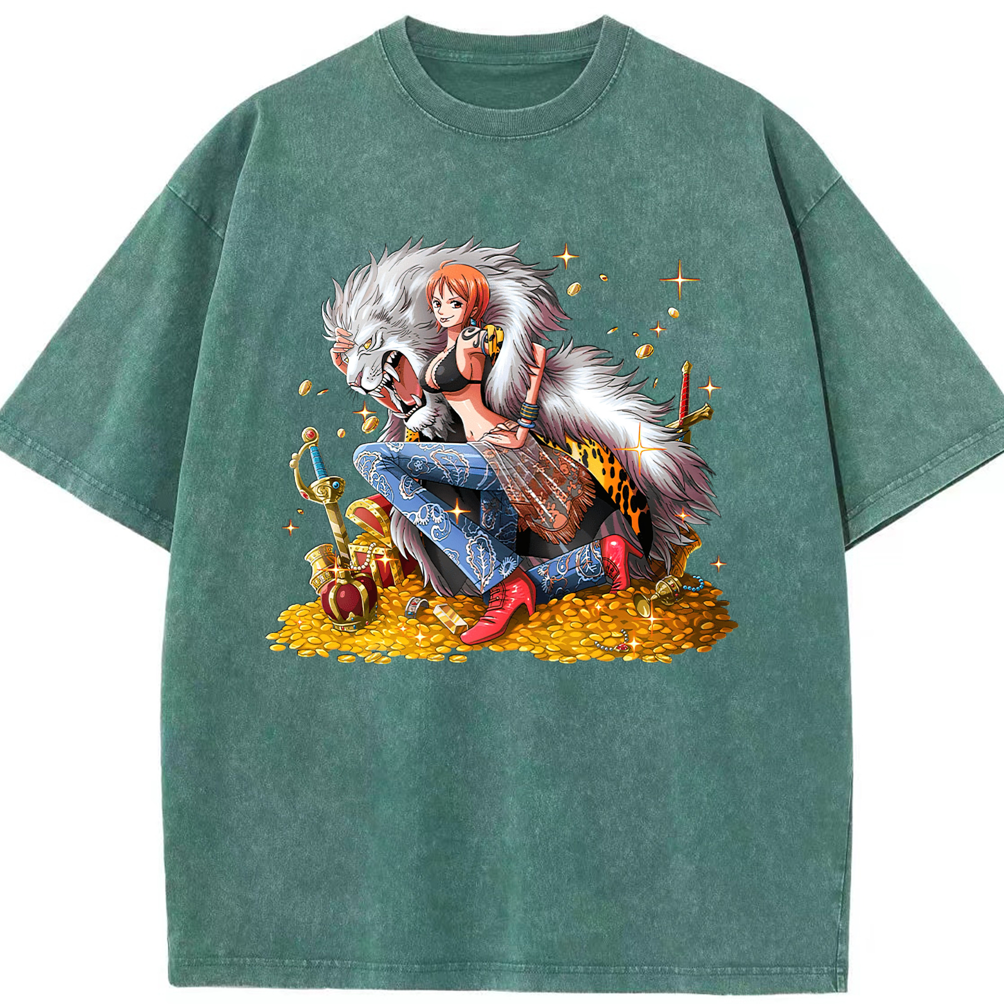 ワンピース ナミ ONE PIECE Nami 綿100% ヴィンテージ風 半袖Tシャツ（フロントプリント）